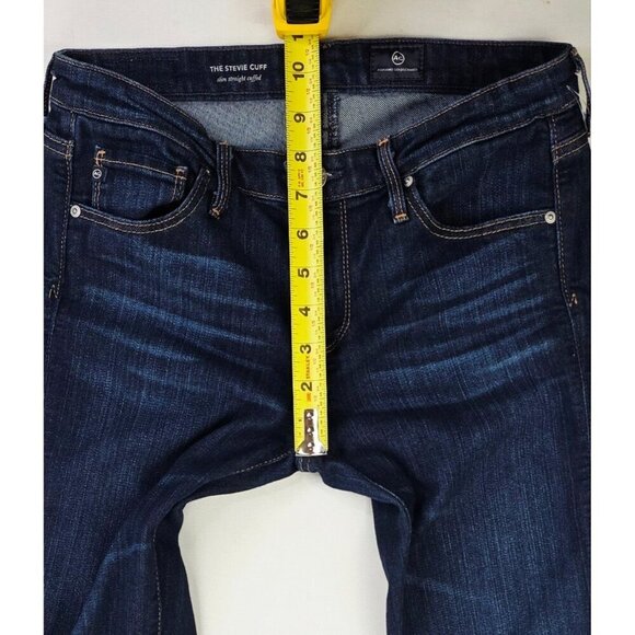 AG Adriano Goldschmied Size 27X26 Women The Stevie Cuff Slim Straight Blue Jeans - Picture 2 of 12